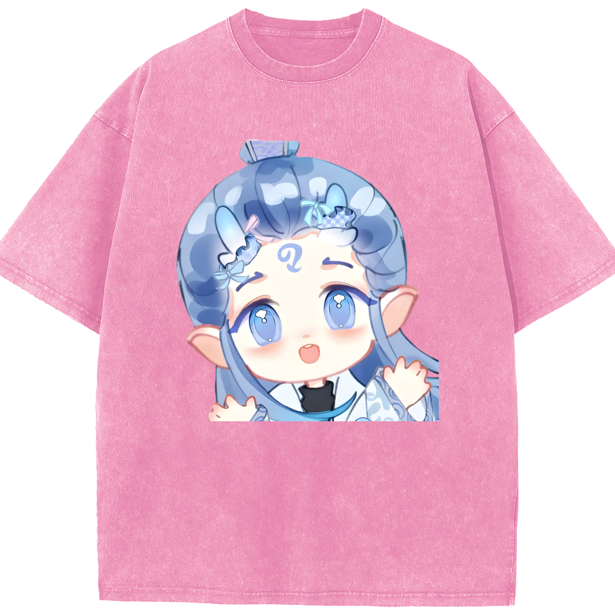（画像用） Ne Zha 2 ナタ 魔童の大暴れ 綿100% ヴィンテージ風 半袖Tシャツ（フロントプリント）